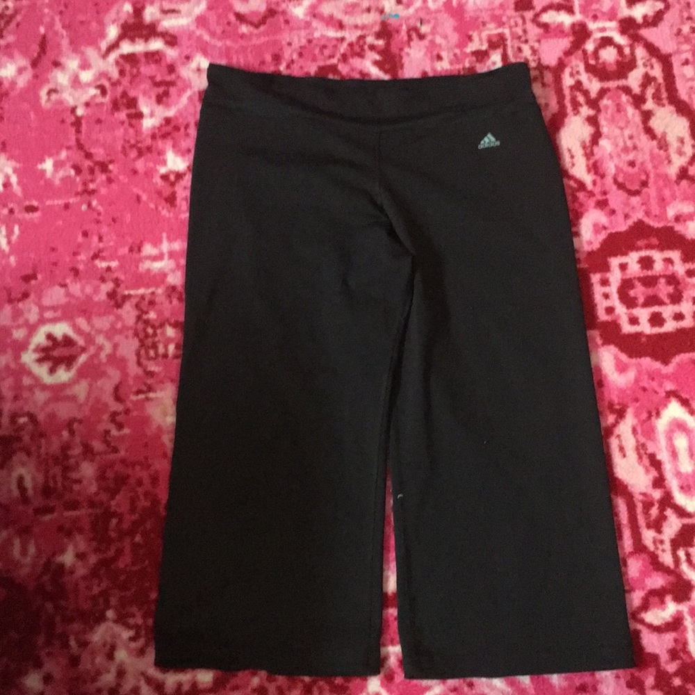 Adidas wide athletic pants Capri length